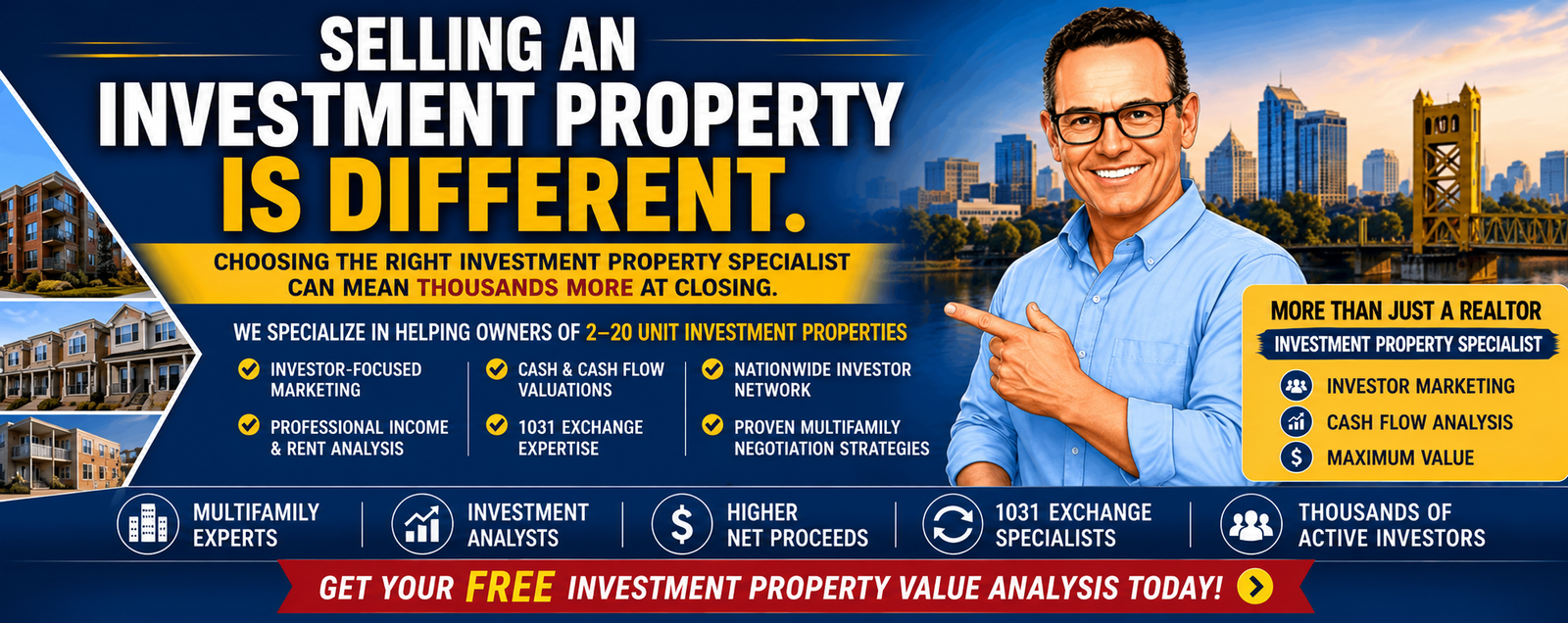 Selling an investment property is different — multifamily property marketing and value analysis